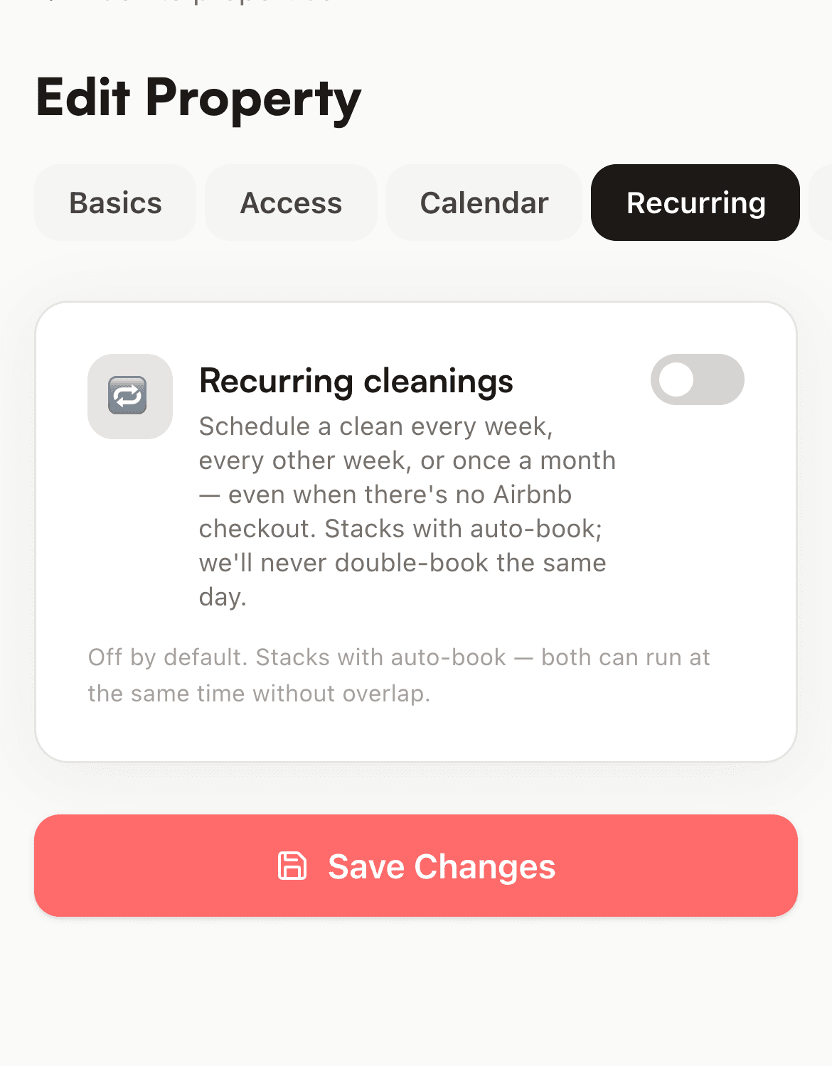 Recurring cleanings, handled